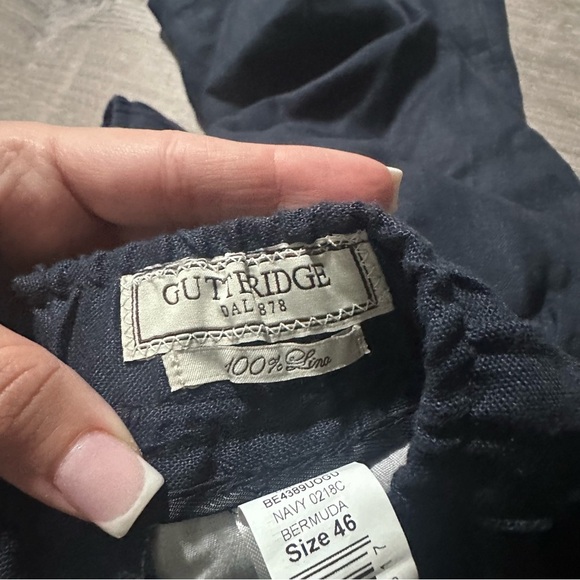 Gutteridge Navy Blue Linen Shorts - Picture 5 of 6